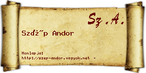 Szép Andor névjegykártya